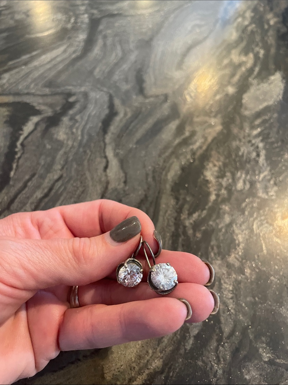 Silpada sterling silver cubic zirconia dangle earrings